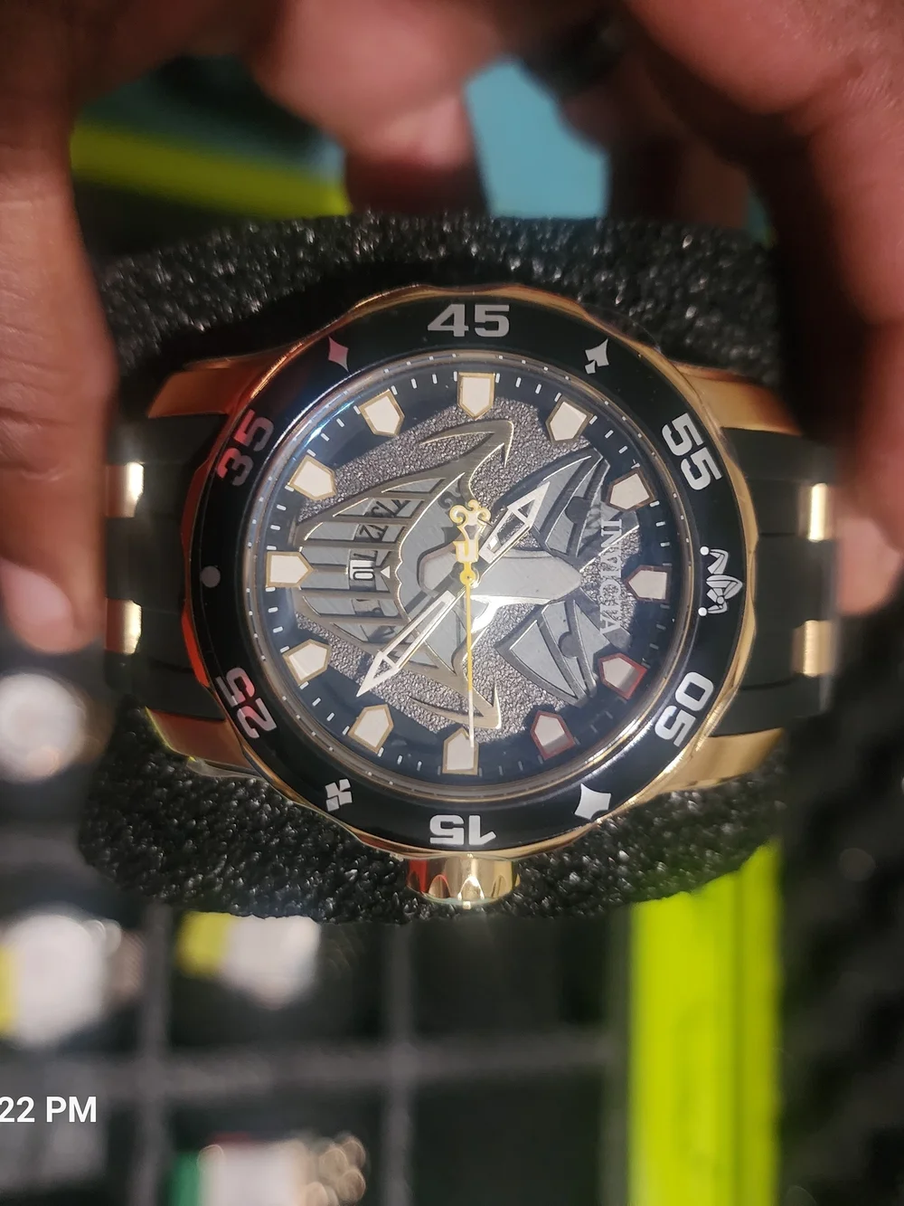 Invicta Joker DC Gold & Black Sport Dive Watch with Black Dial 48mm